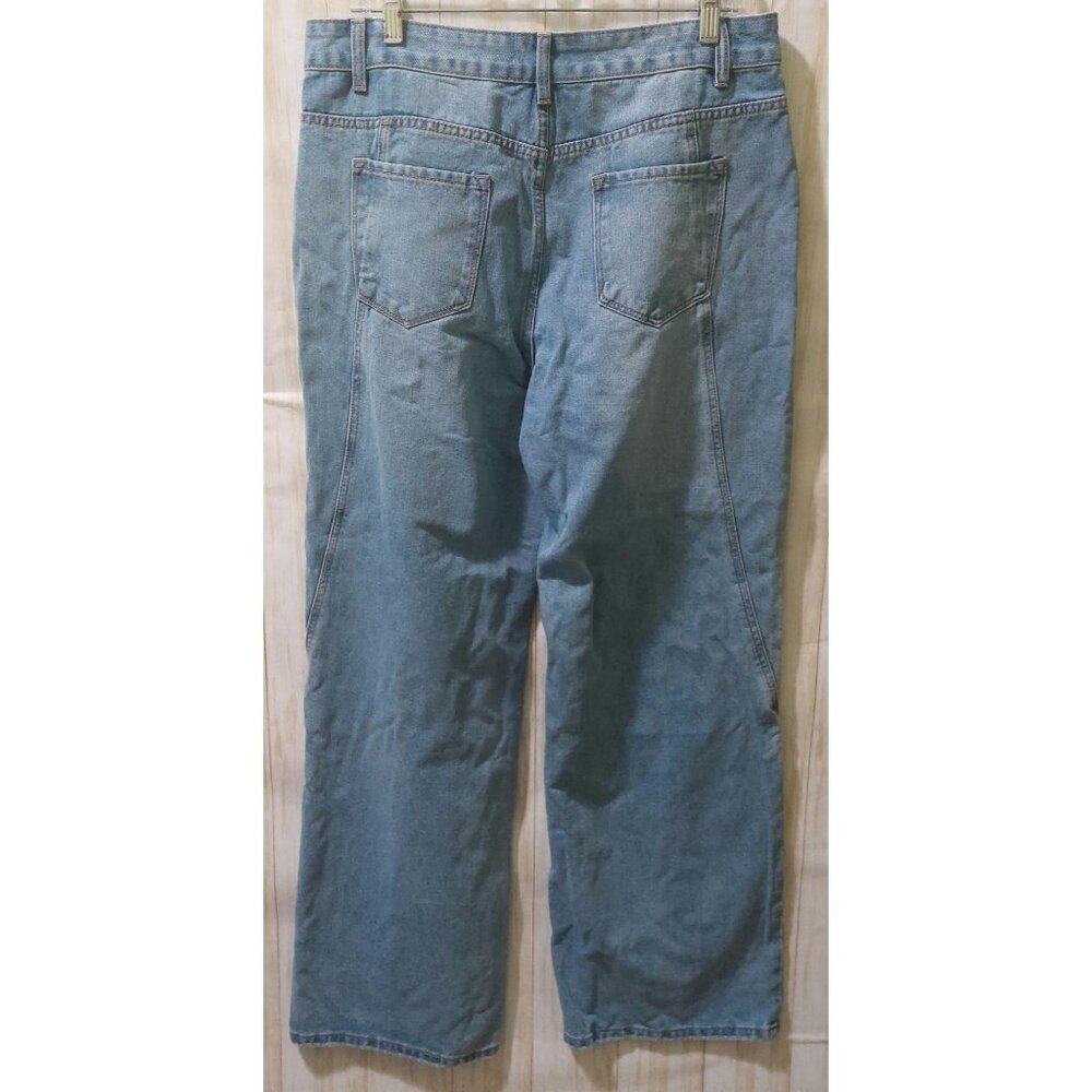Commense Women's Vintage Denim High-Waisted Wide-Leg Jeans Size XL 33" Waist - Picture 4 of 10